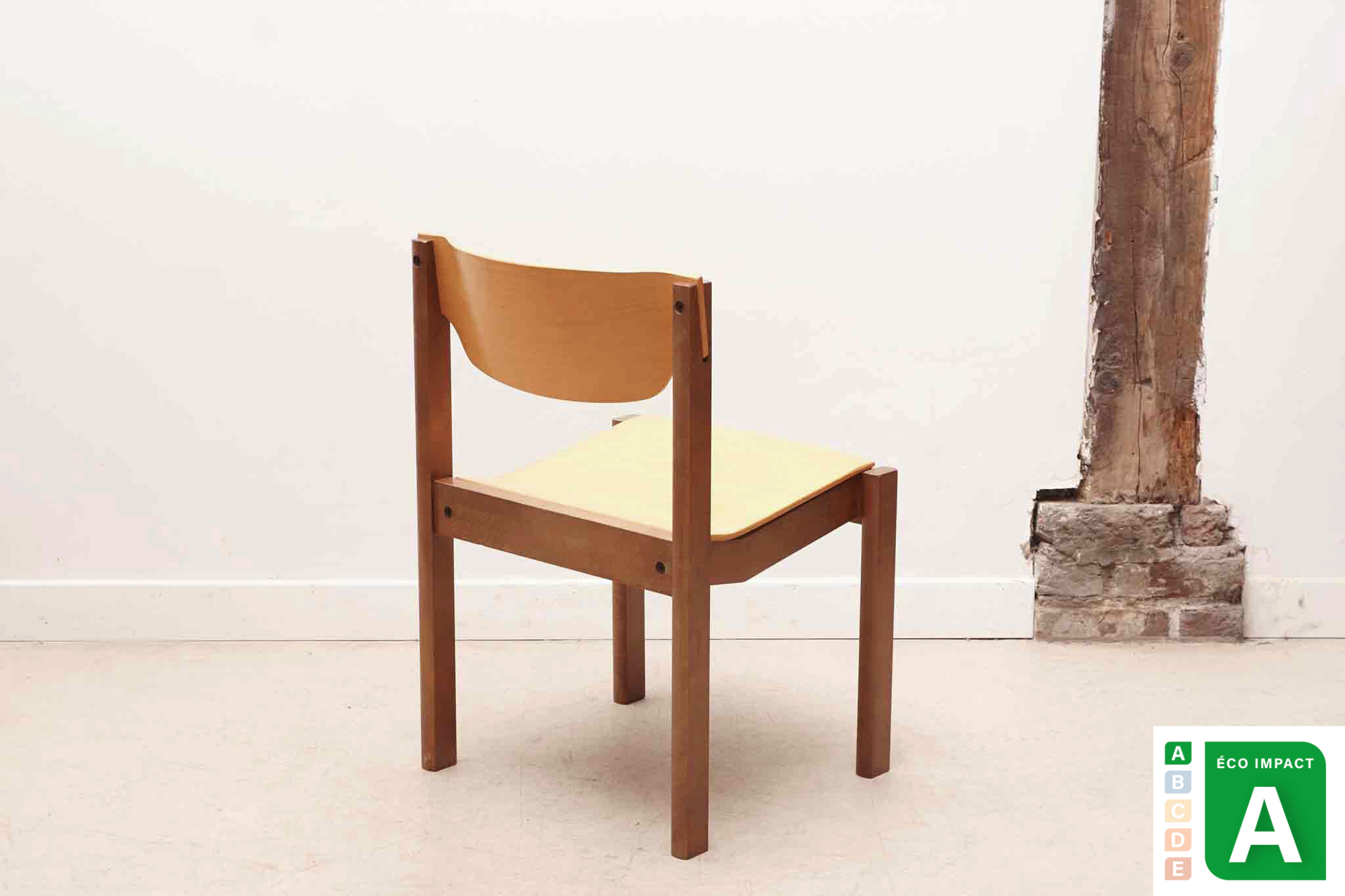 Chaise style scandinave chêne / hêtre Cartel de Belleville