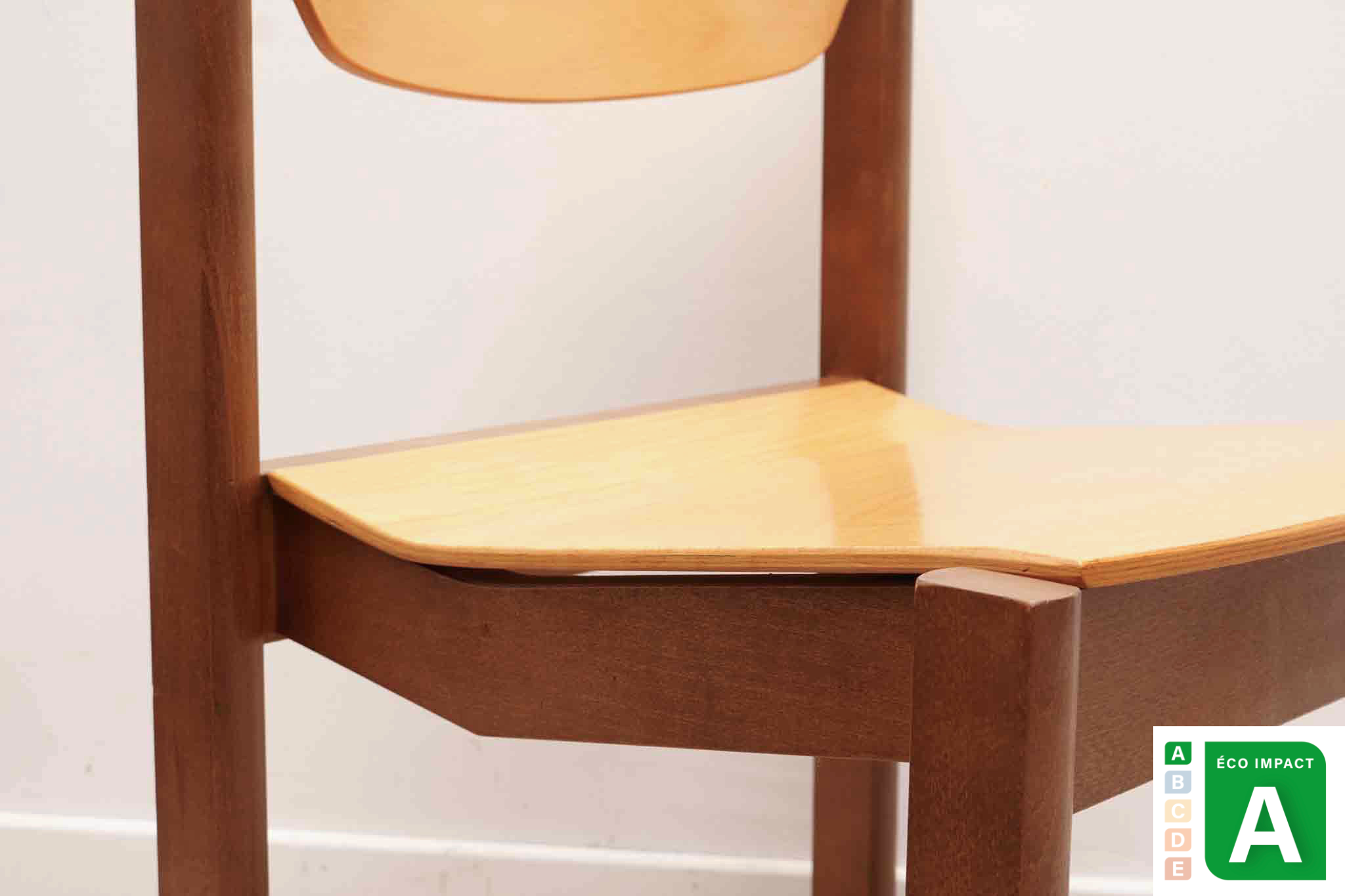 Chaise style scandinave chêne / hêtre Cartel de Belleville
