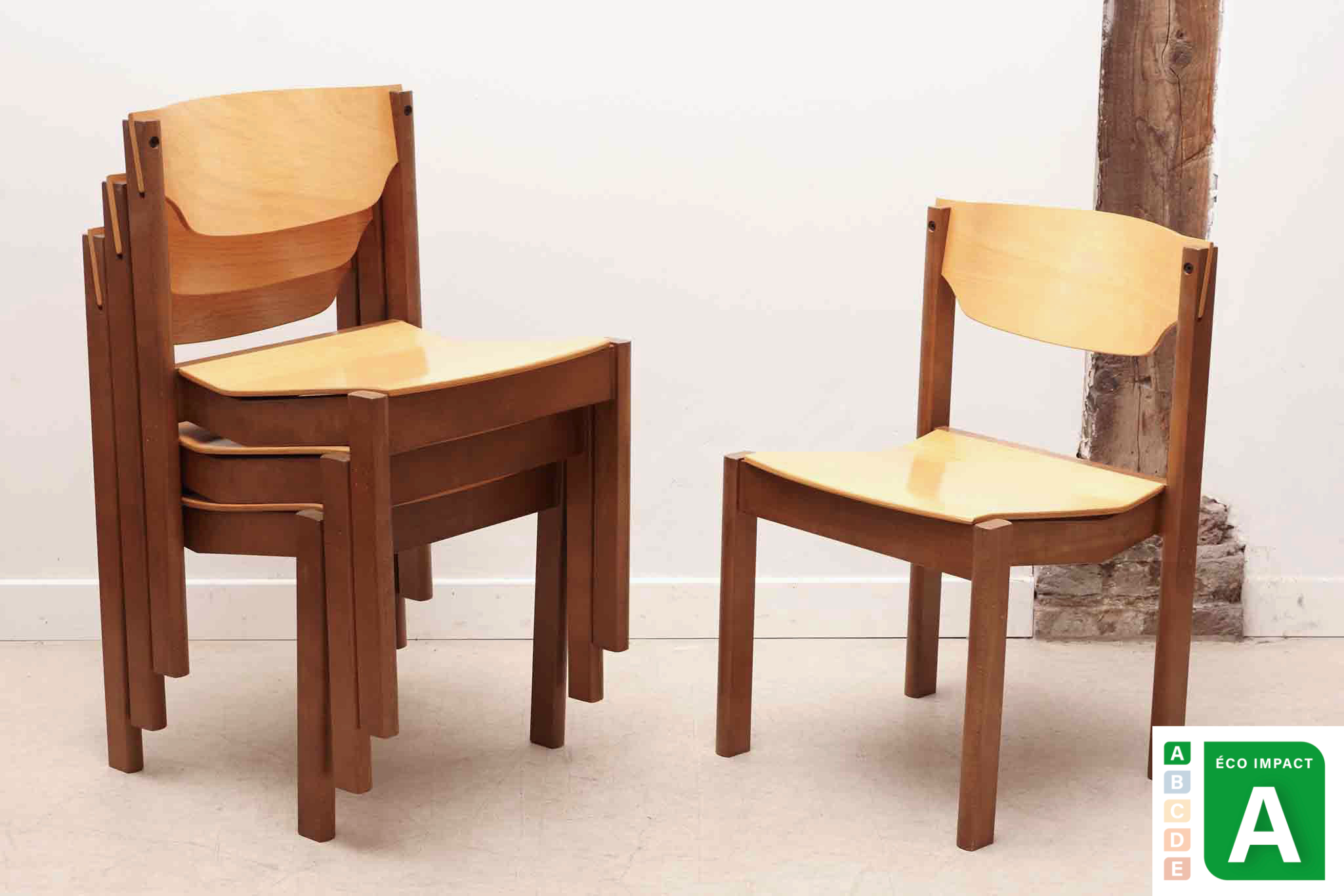 Chaise style scandinave chêne / hêtre