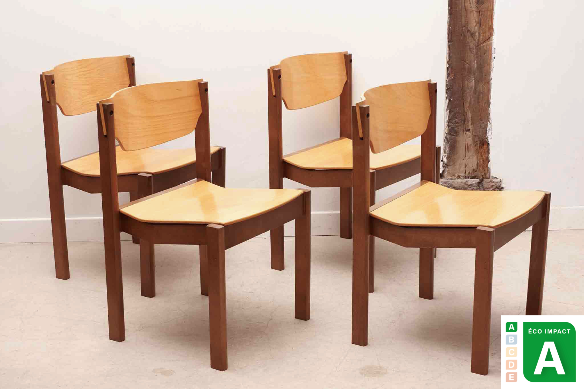 Chaise style scandinave chêne / hêtre