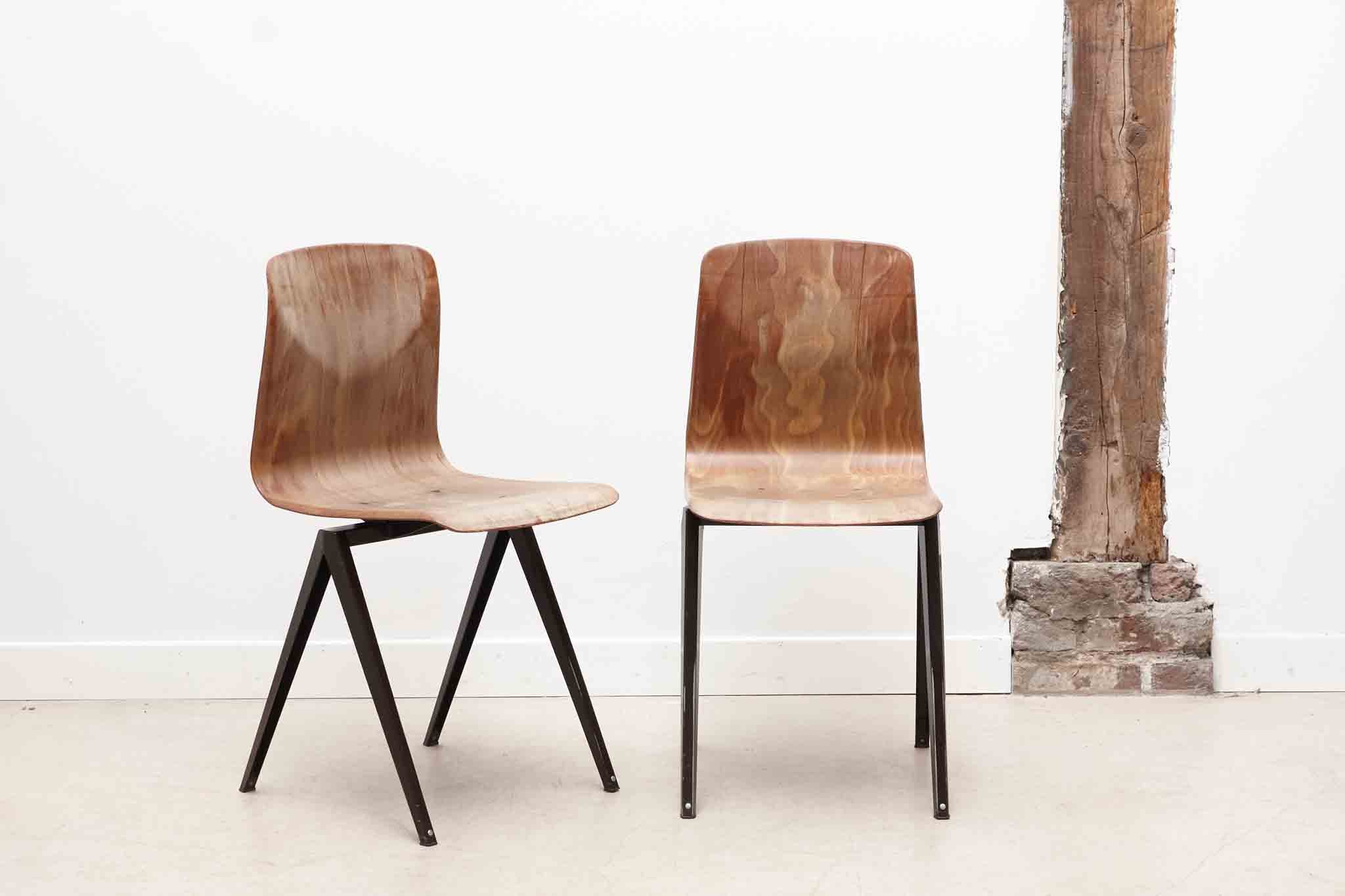 Chaise Galvanitas S19 droite chêne / marron