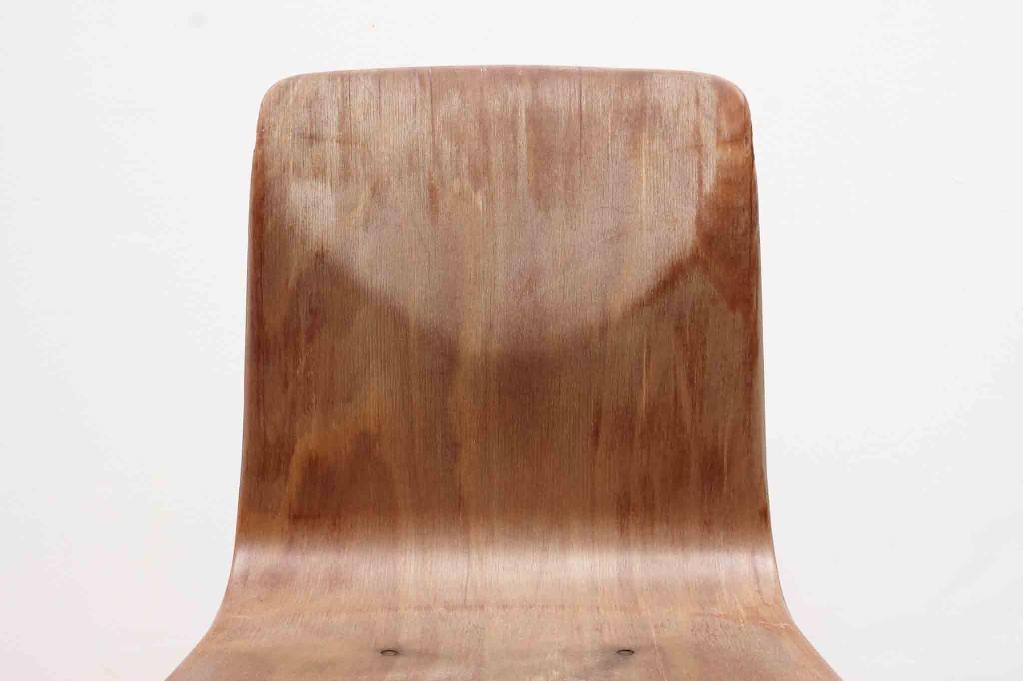 Chaise Galvanitas S19 droite chêne / marron