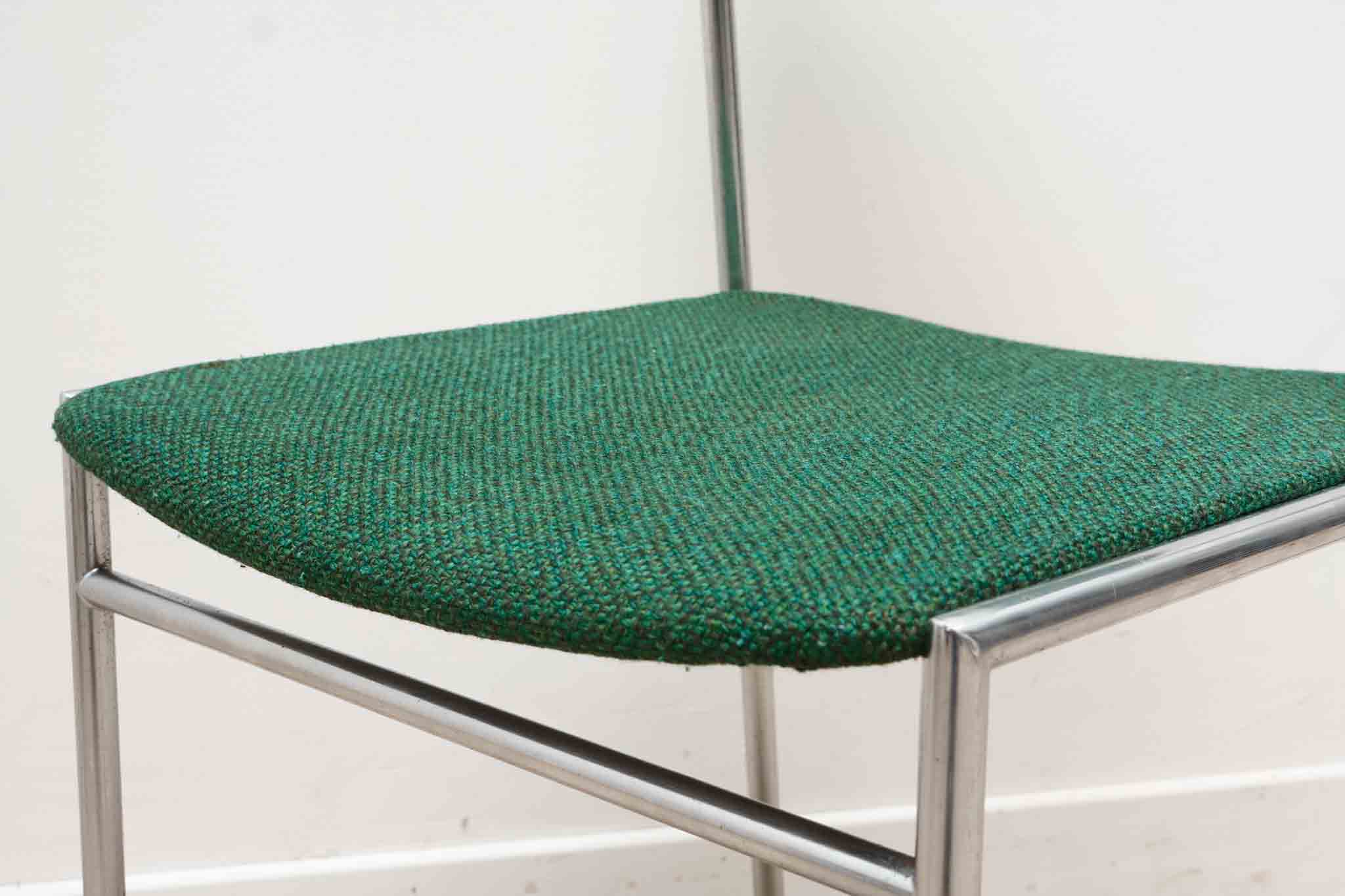 Chaise Martin Visser vert et chrome