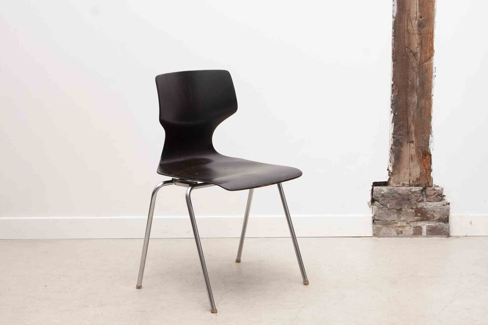 Chaise Flototto ébène / chrome