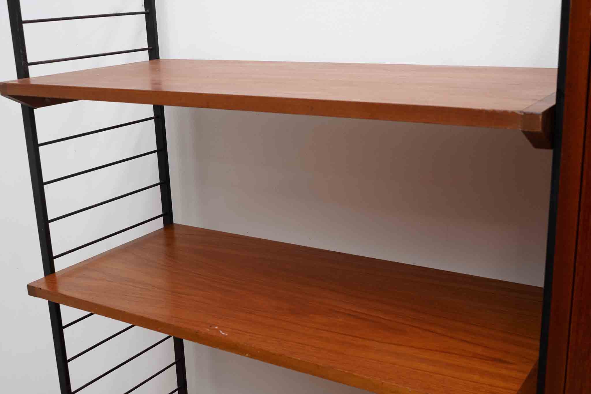 Bibliothèque bureau modulaire en teck