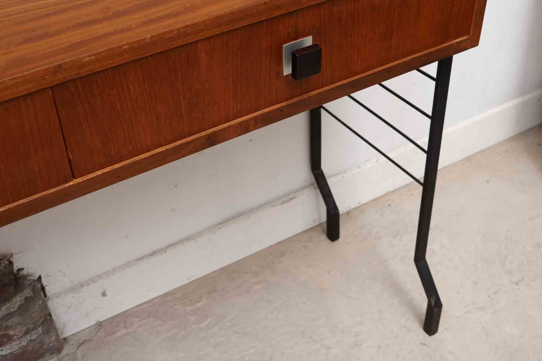 Bibliothèque bureau modulaire en teck