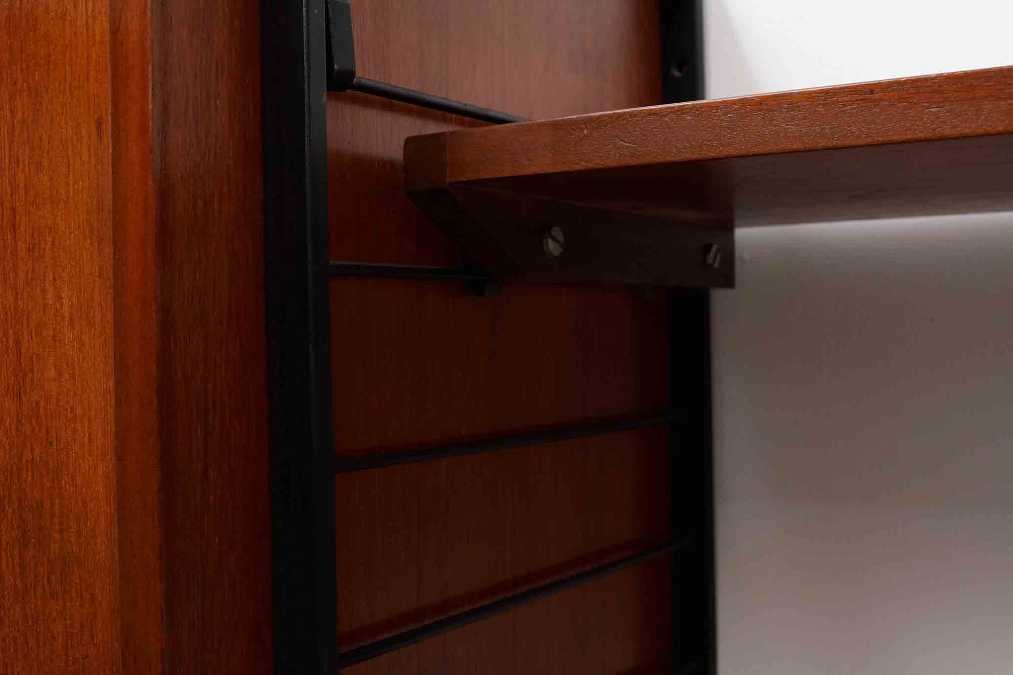 Bibliothèque bureau modulaire en teck