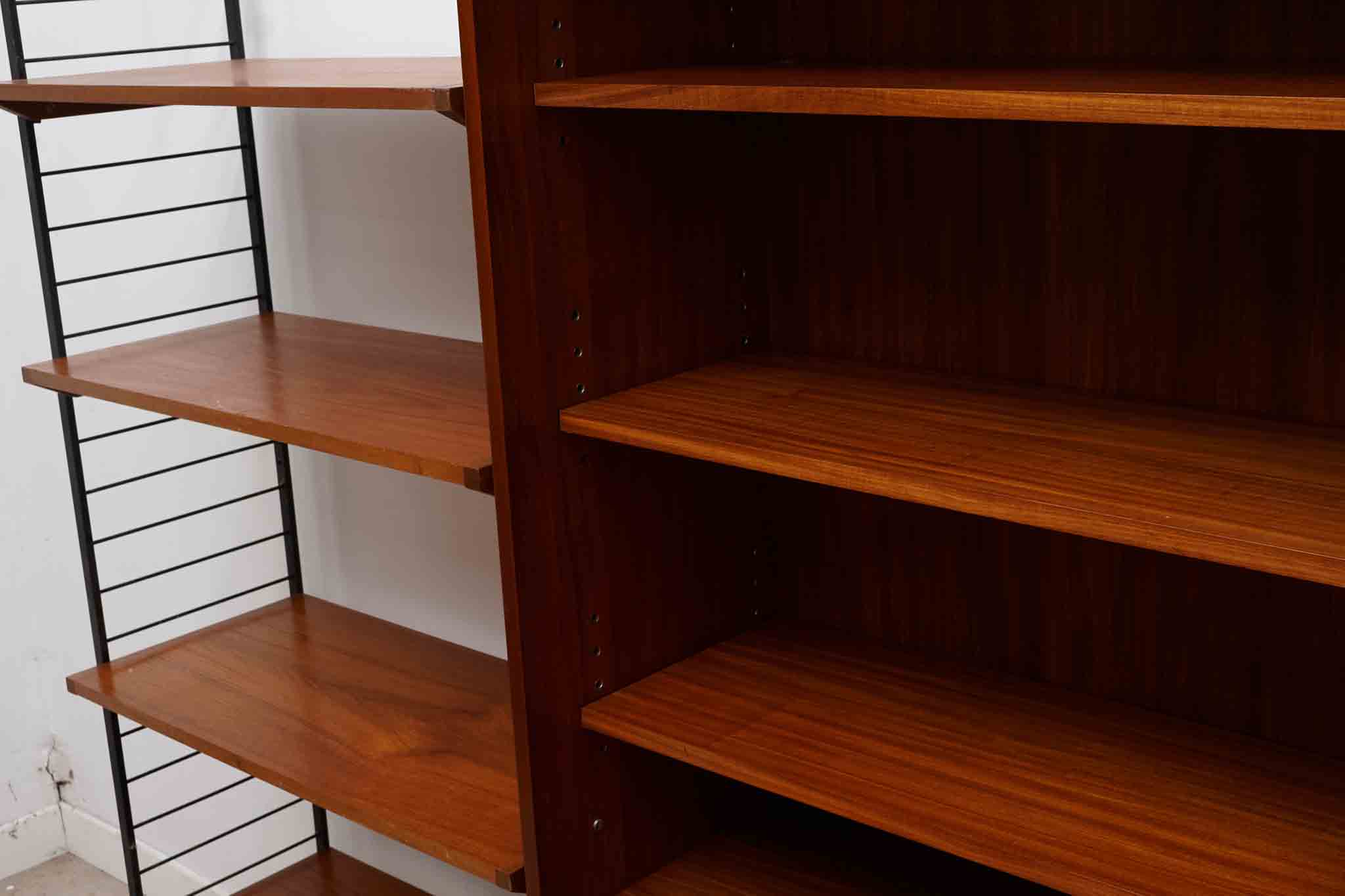 Bibliothèque bureau modulaire en teck