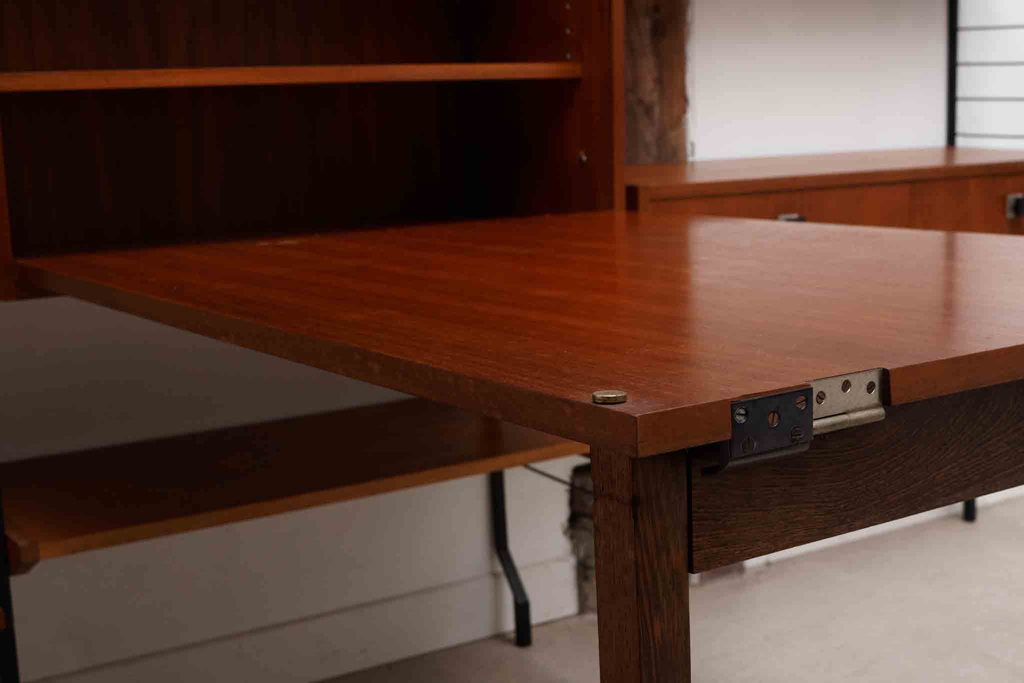 Bibliothèque bureau modulaire en teck