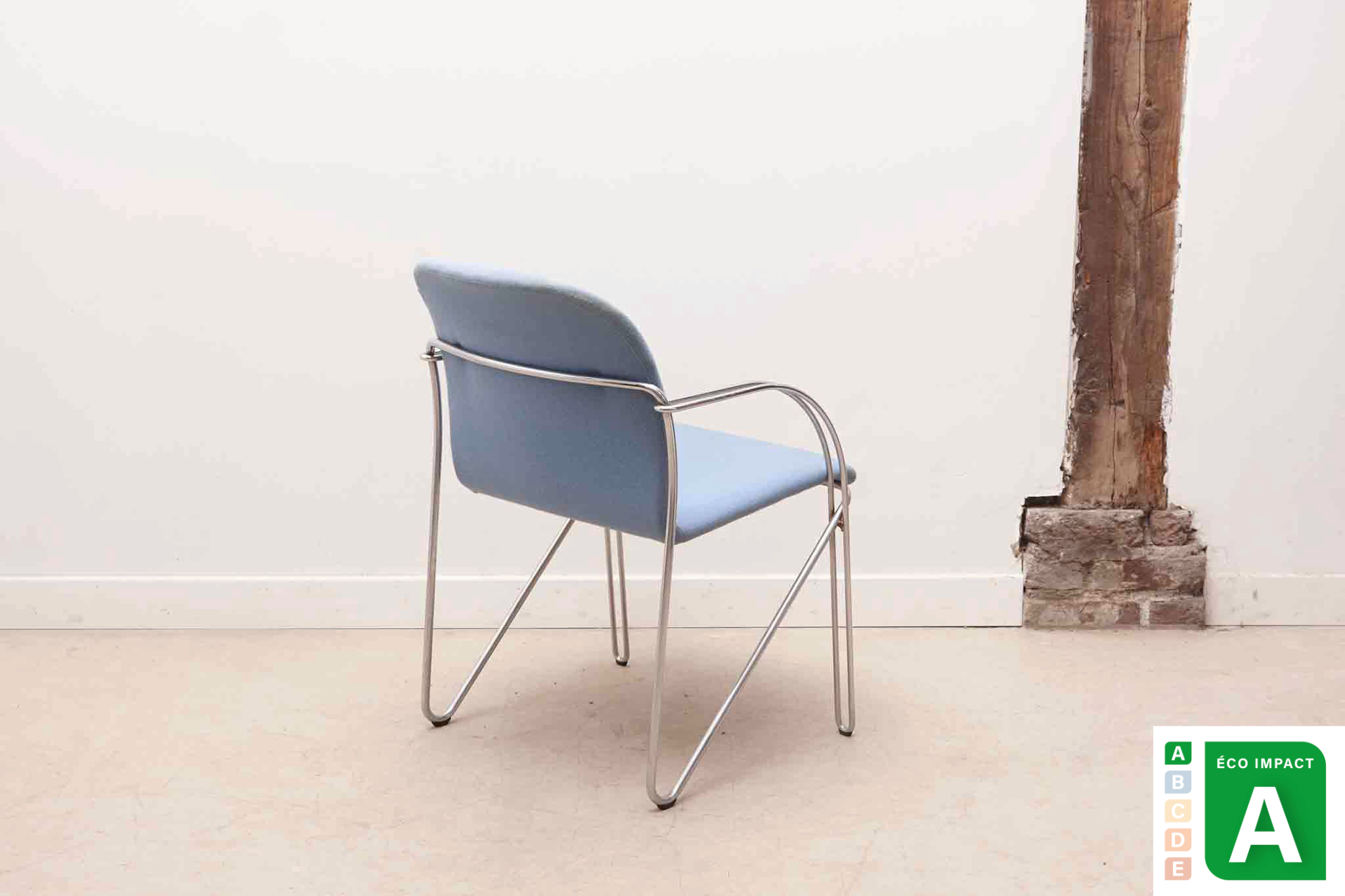 Fauteuil 'Neon Light' bleu et chrome par Alfred Homann