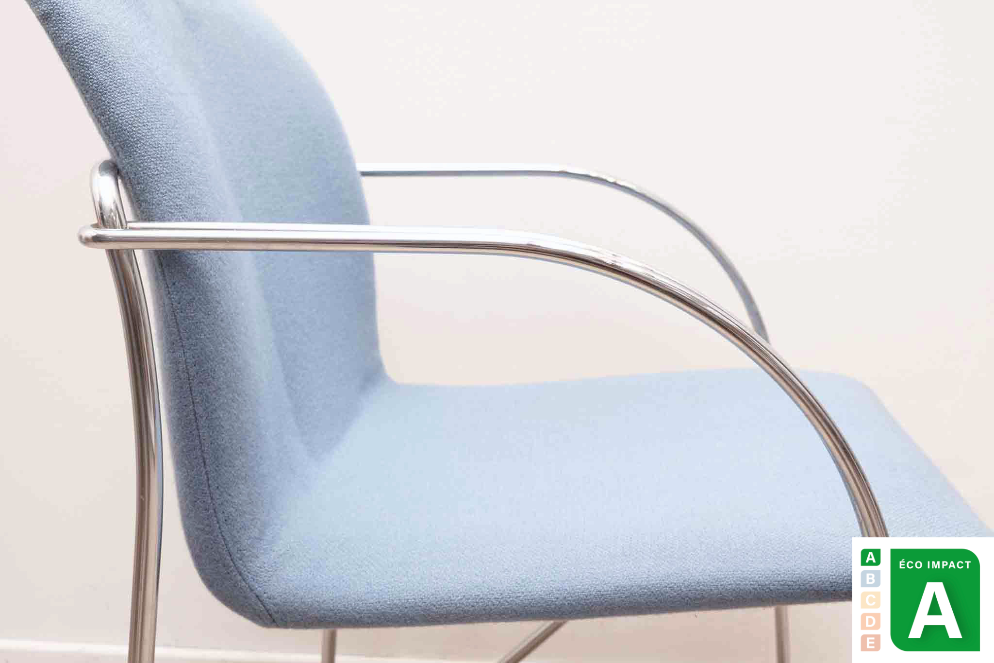 Fauteuil 'Neon Light' bleu et chrome par Alfred Homann