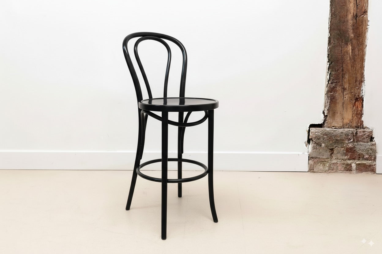 Chaise bistrot haute style Thonet noir Cartel de Belleville