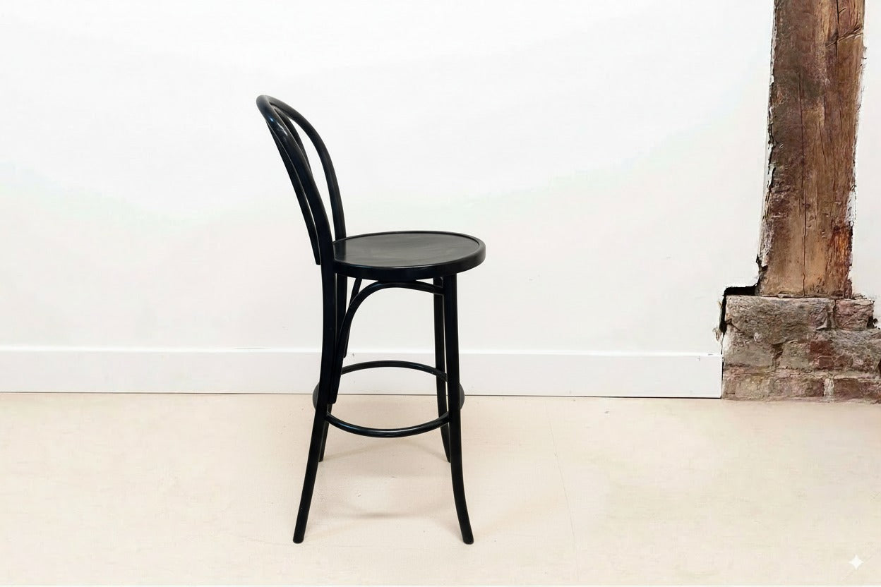 Chaise bistrot haute style Thonet noir Cartel de Belleville