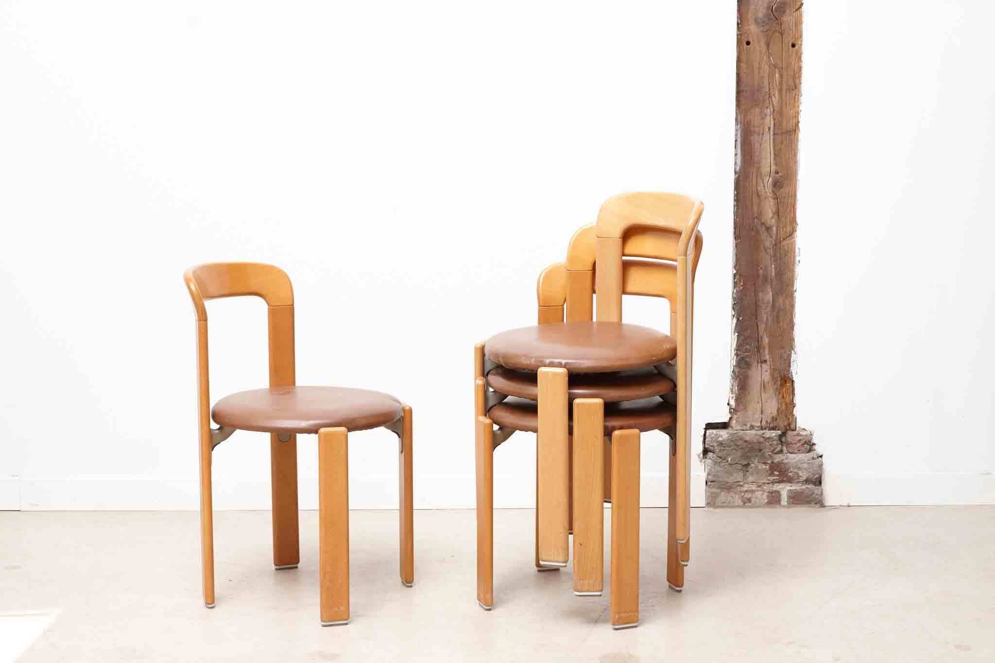 Chaise Bruno Rey par Kusch+co hêtre et marron