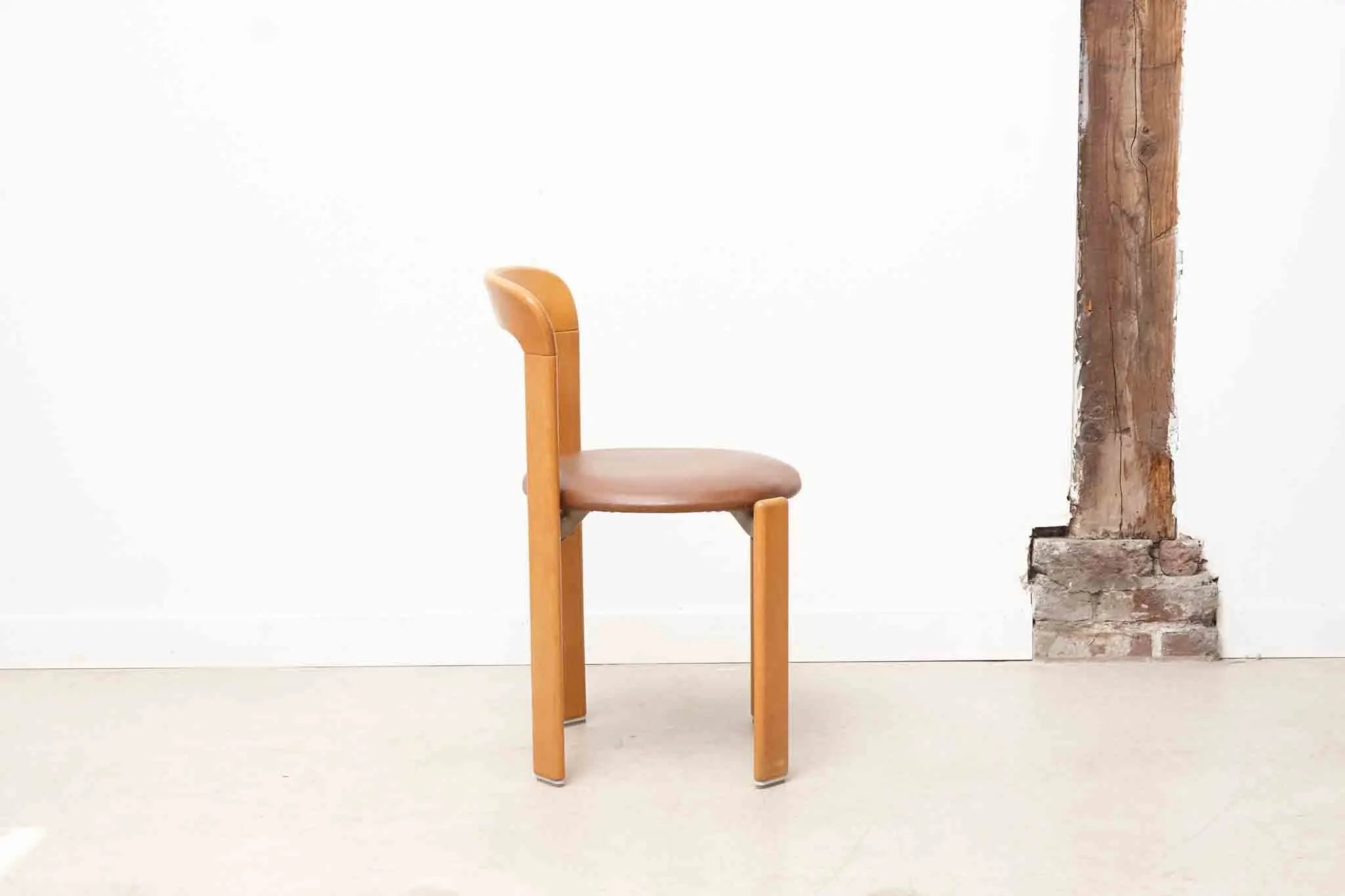 Chaise Bruno Rey par Kusch+co hêtre et marron Cartel de Belleville