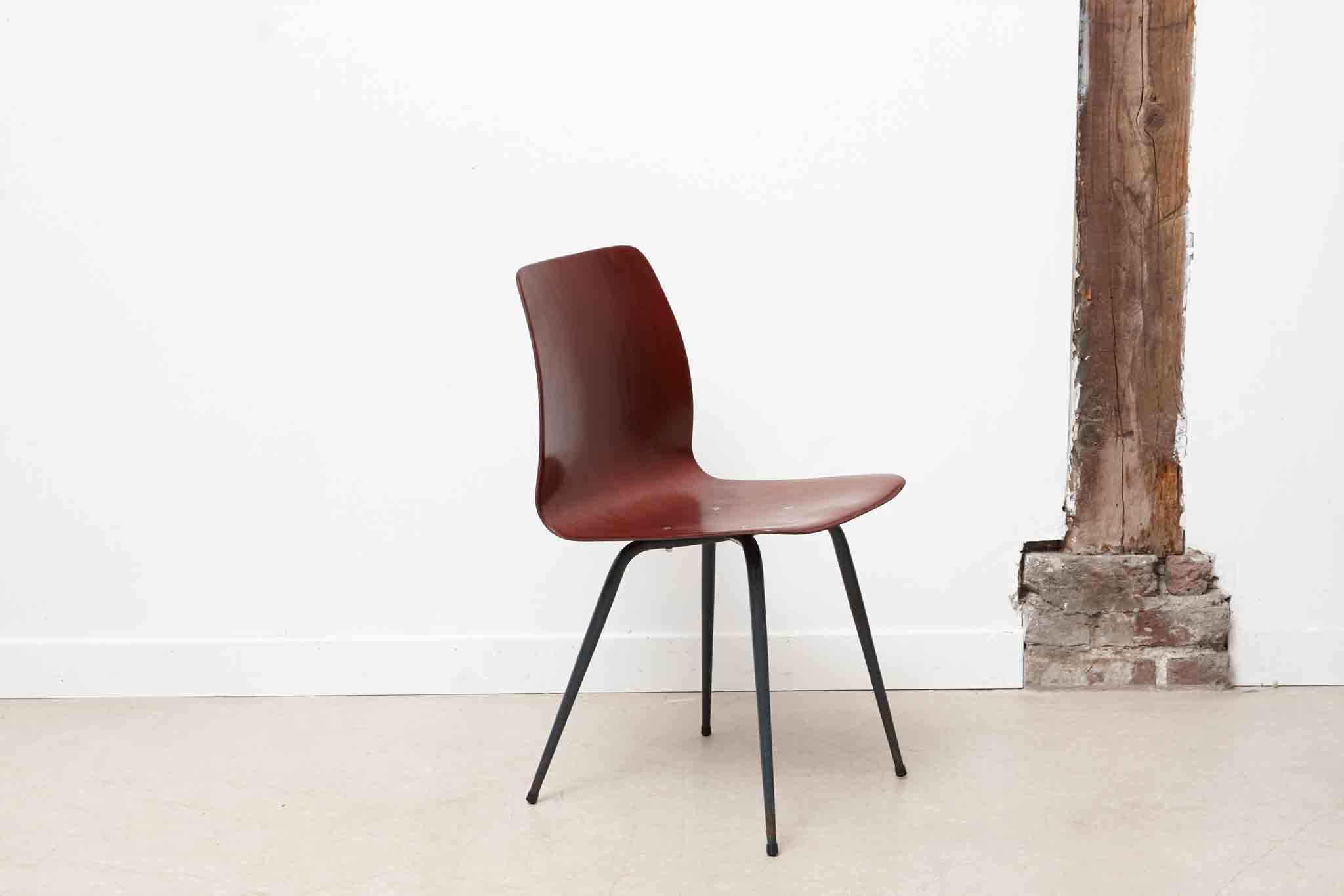 Chaise Spider acajou / gris