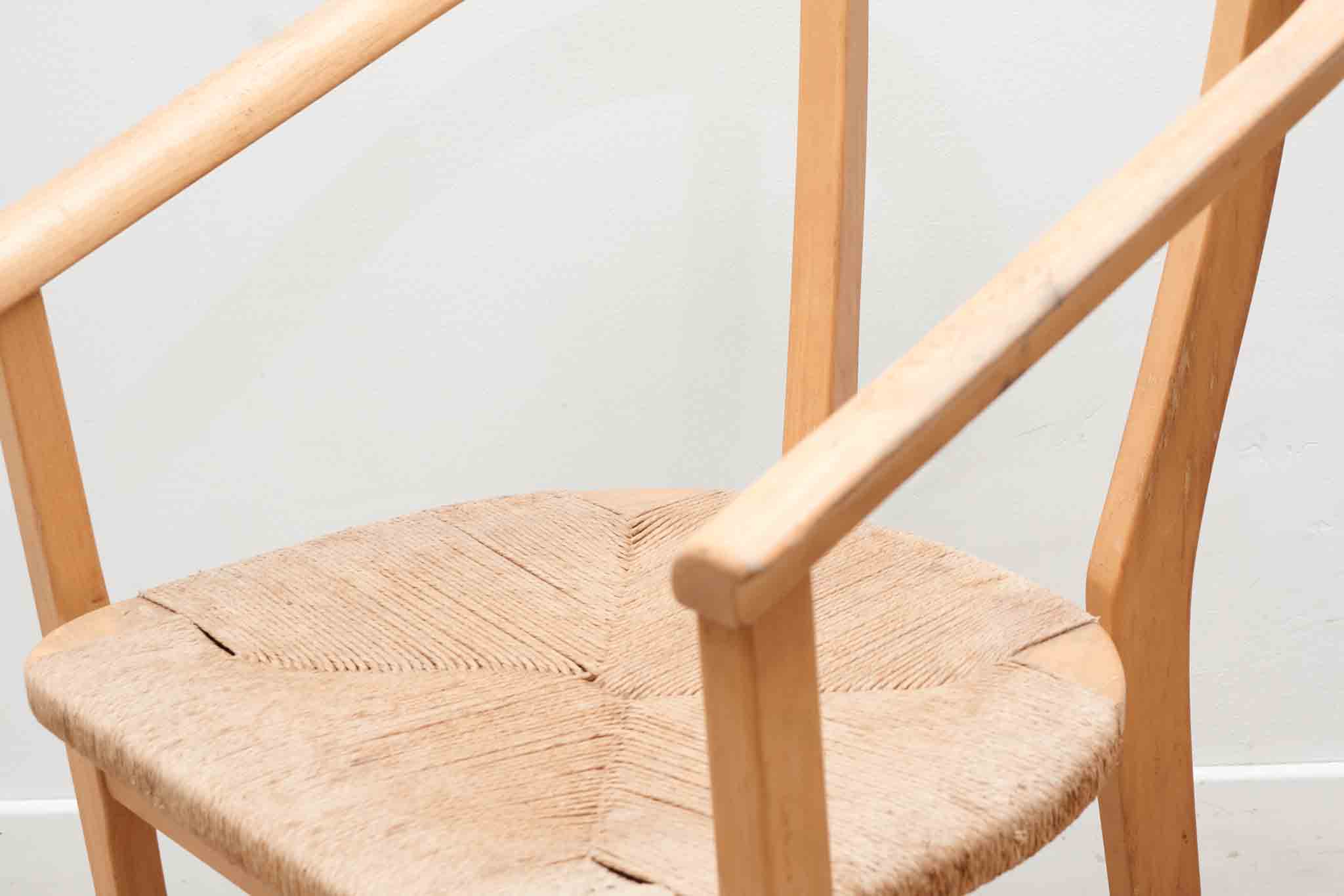 Lot de 4 chaises scandinave paillées Cartel de Belleville