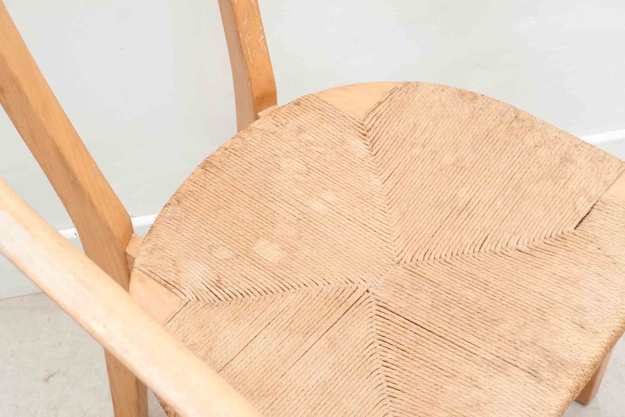 Lot de 4 chaises scandinave paillées