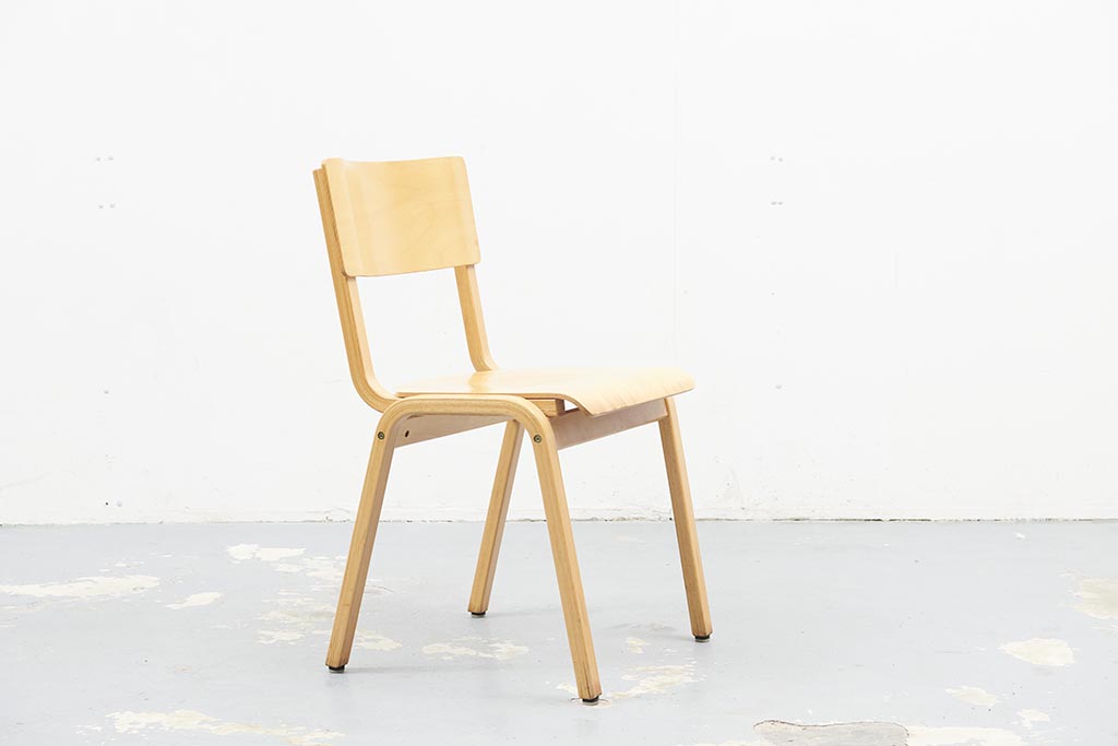 Chaise vintage Pagholz tout bois hêtre Cartel de Belleville