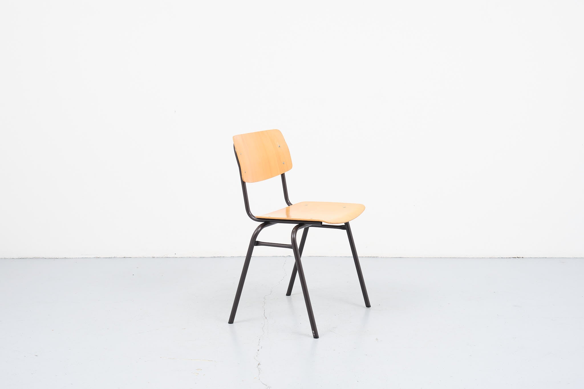 Chaise vintage Ahrend hêtre et gris chaud