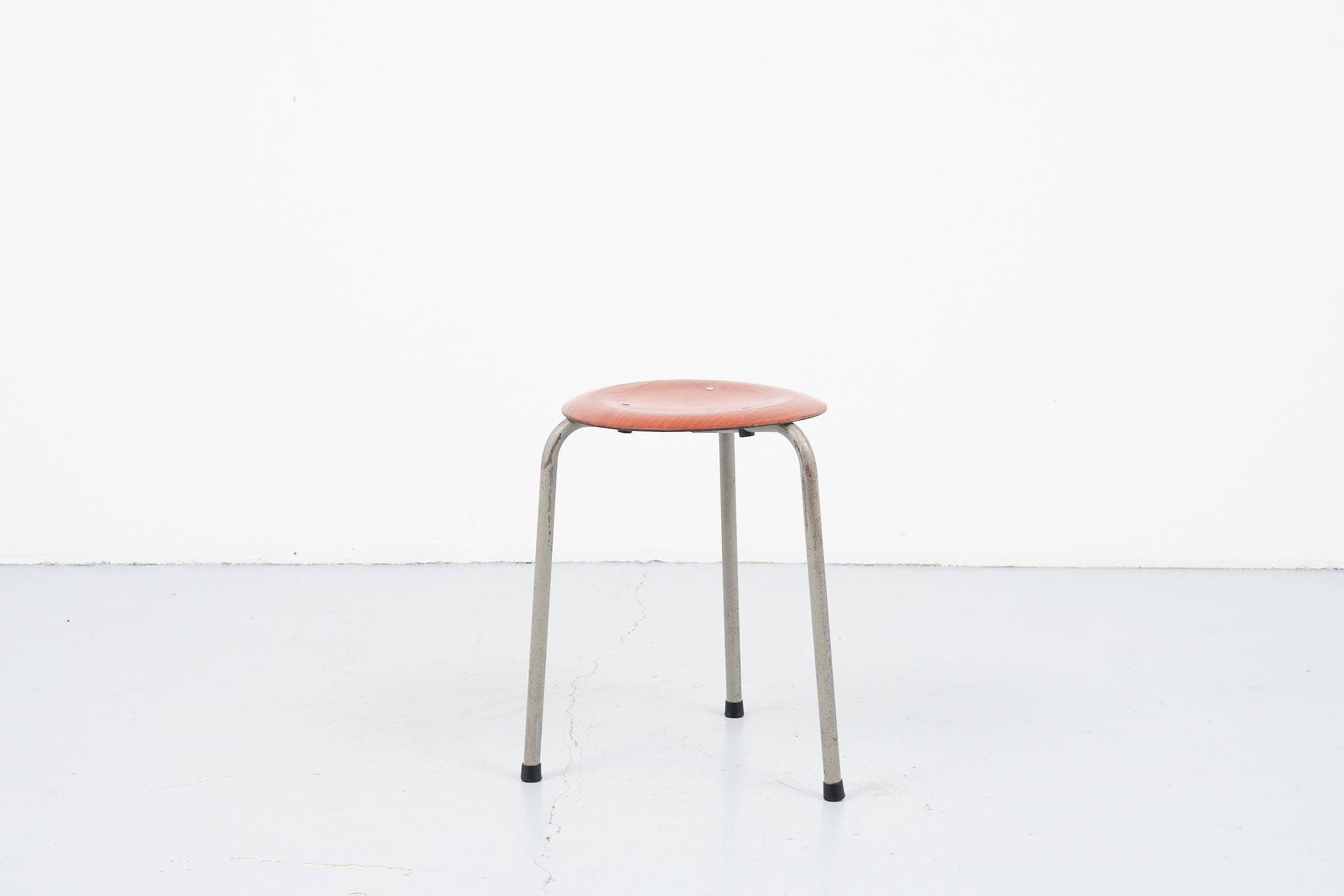 Tabouret pagholz vintage chêne et gris