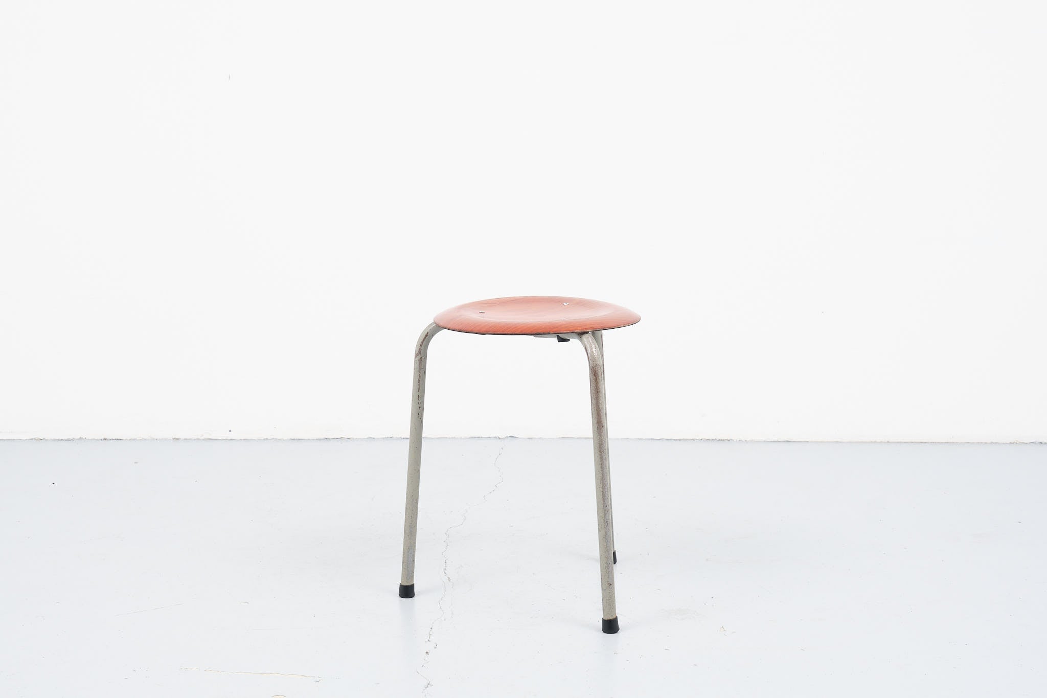 Tabouret pagholz vintage chêne et gris