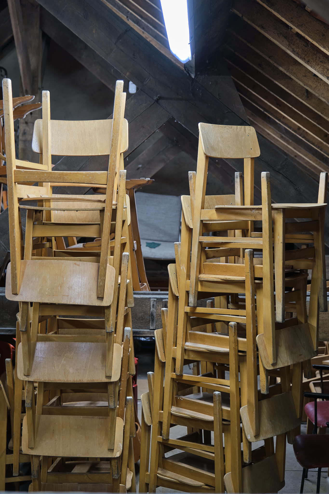 Chaise vintage style Gascoin chêne