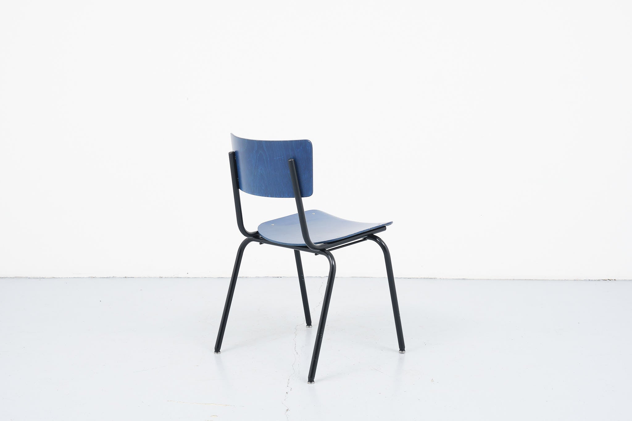 Blue vintage stacking chair