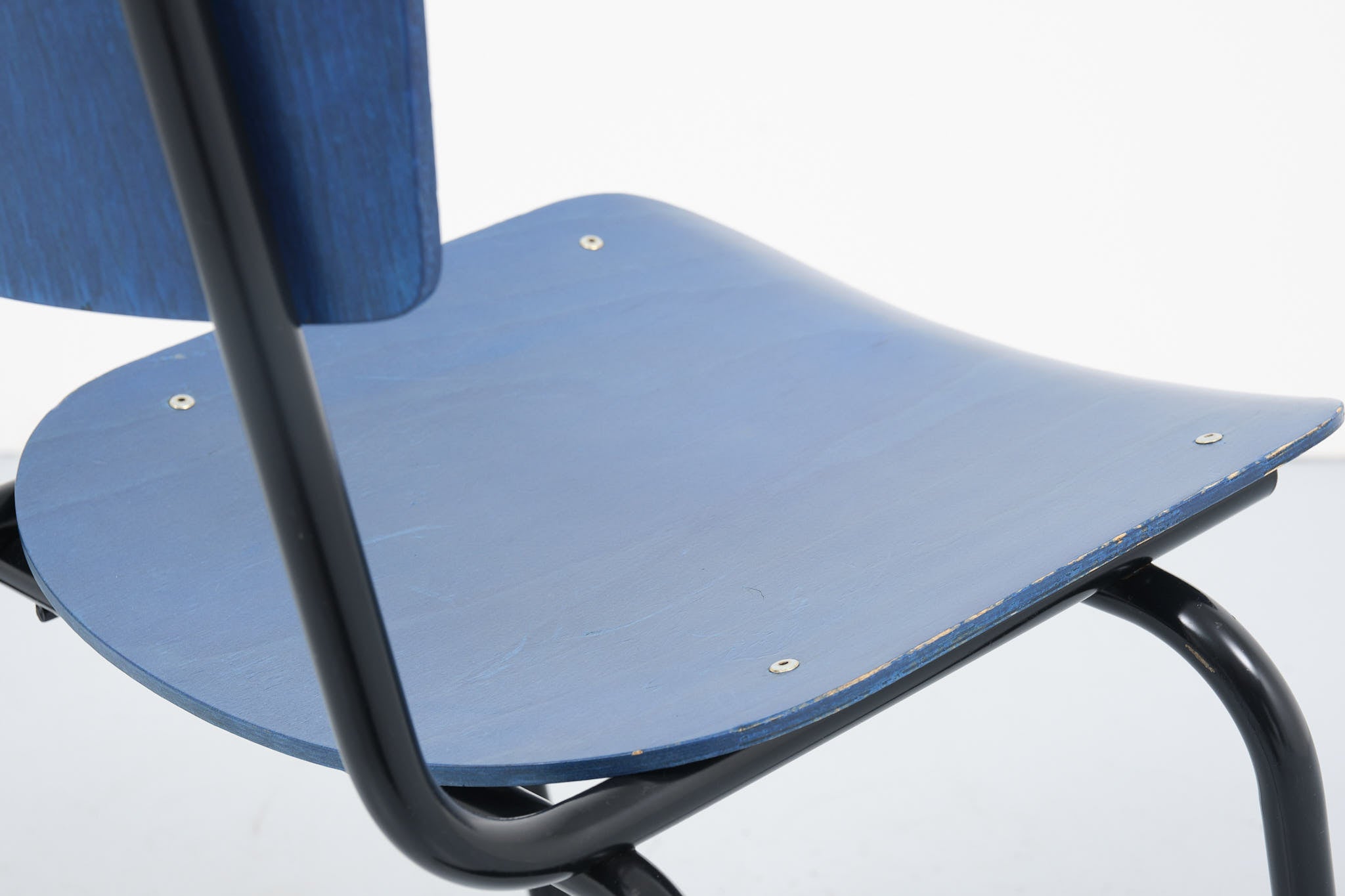 Blue vintage stacking chair