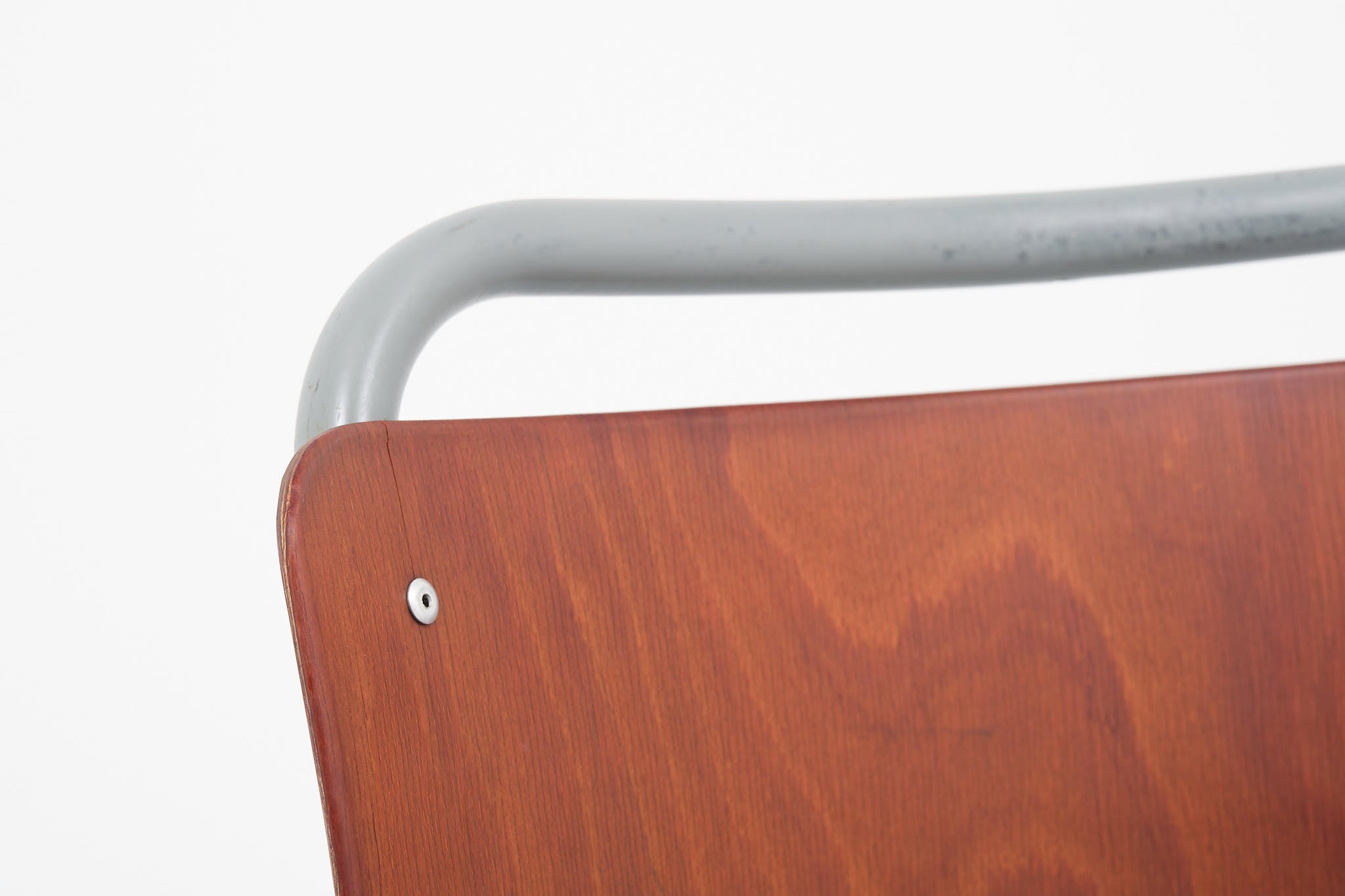 Chaise vintage Gispen 106 acajou/chêne et gris