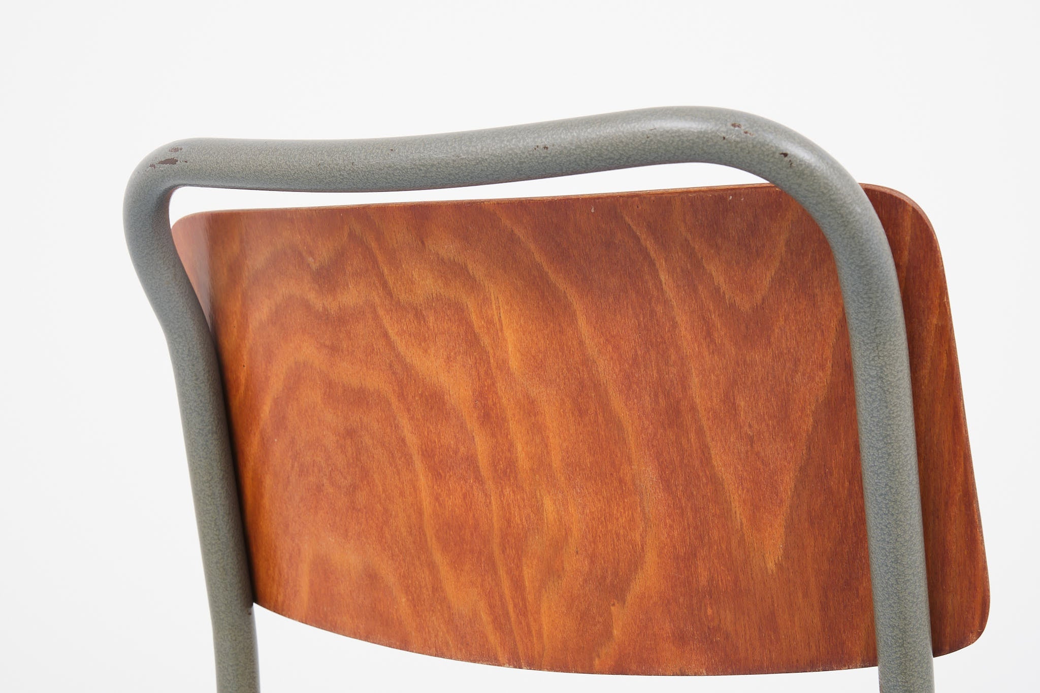 Chaise vintage Gispen 106 acajou/chêne et gris