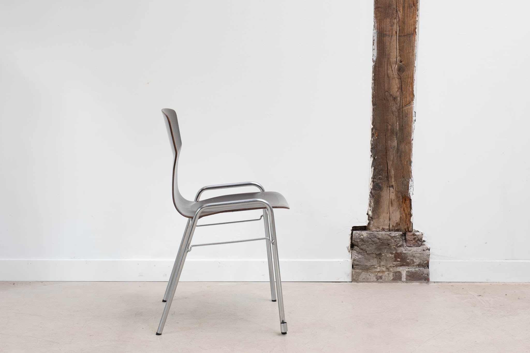 Eromes Fourmi ebony chrome stackable chairs