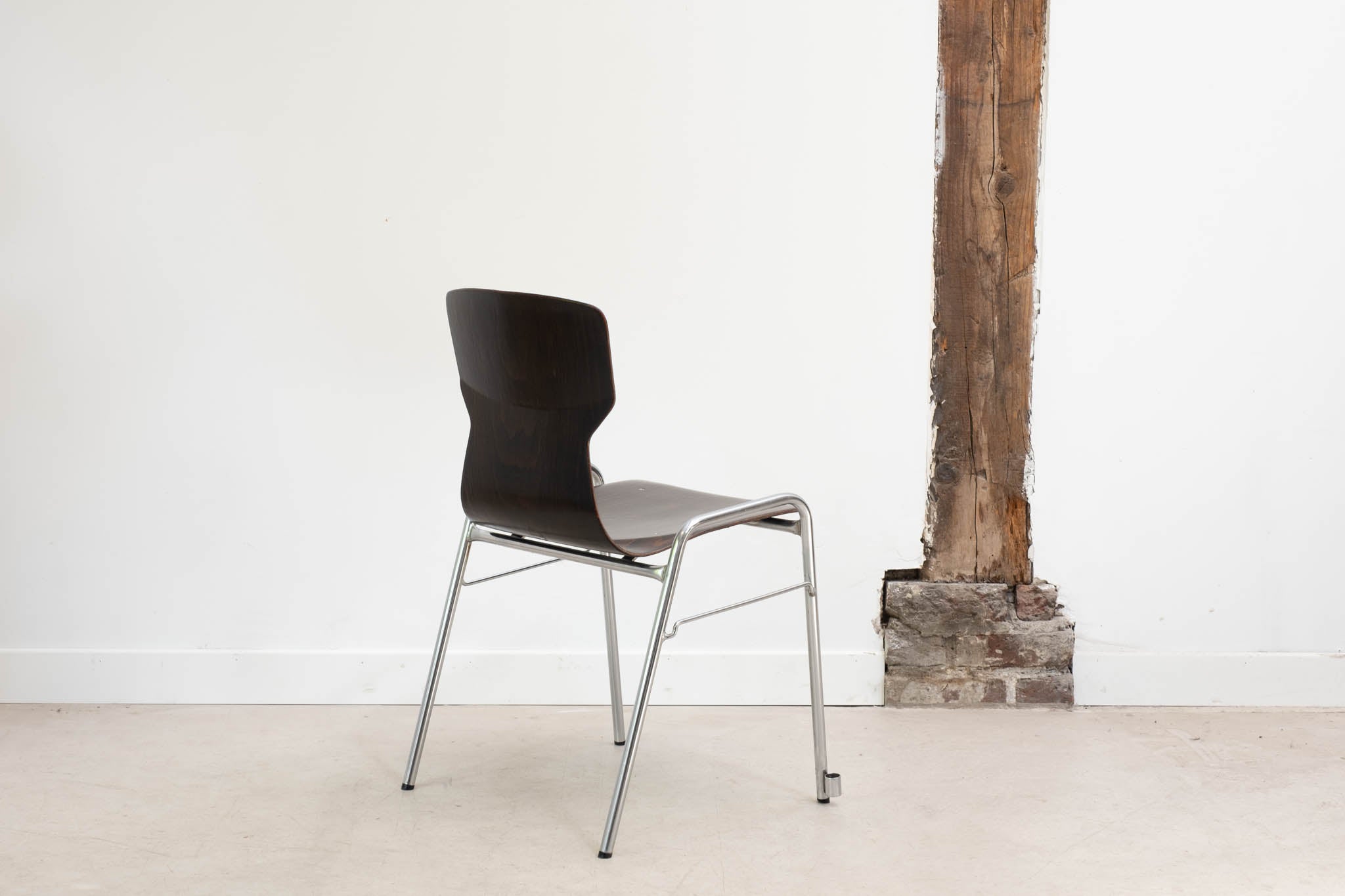 Eromes Fourmi ebony chrome stackable chairs