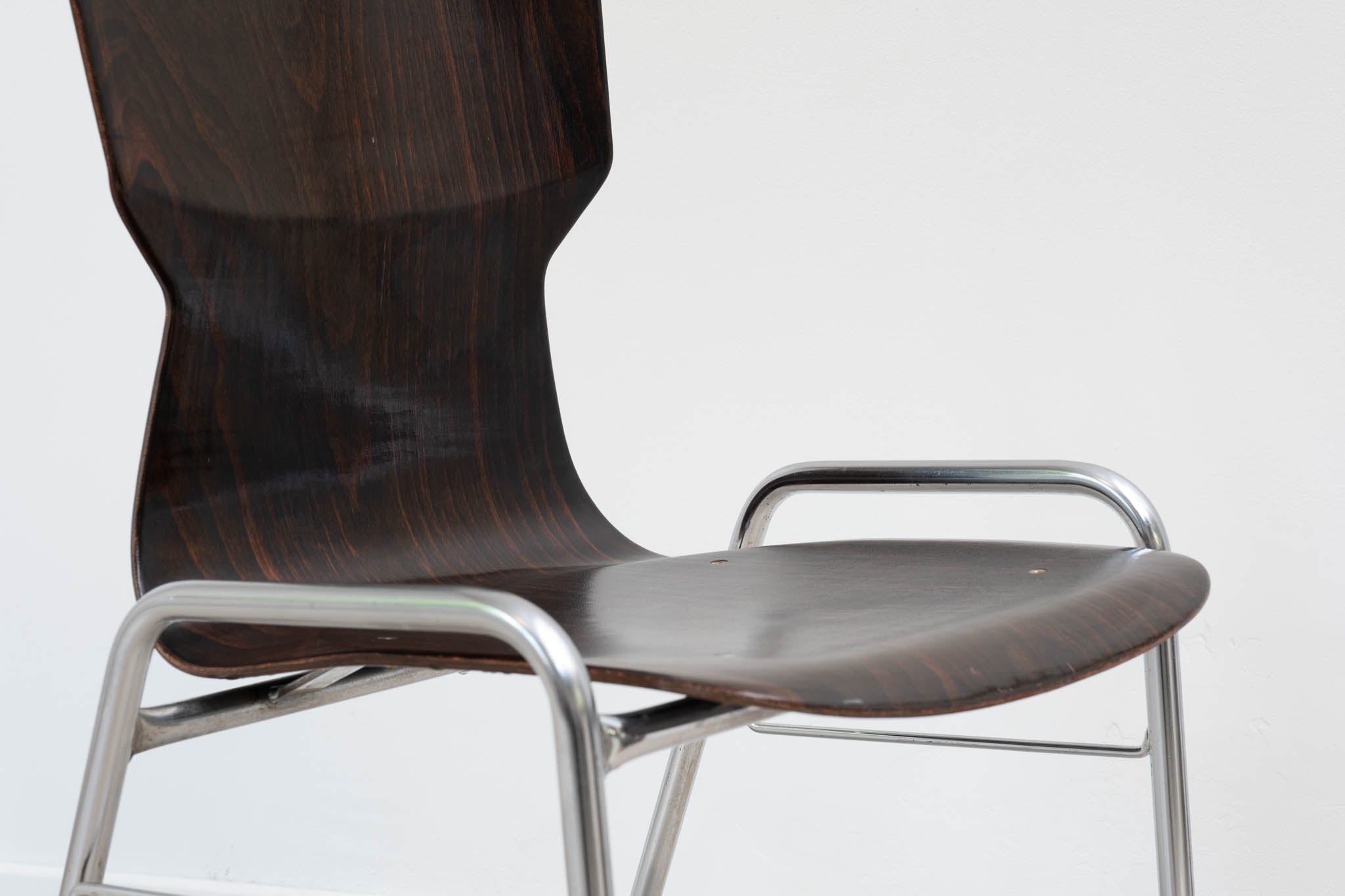 Eromes Fourmi ebony chrome stackable chairs