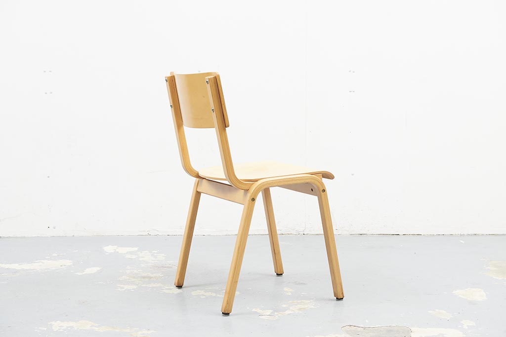 Chaise vintage Pagholz tout bois hêtre Cartel de Belleville