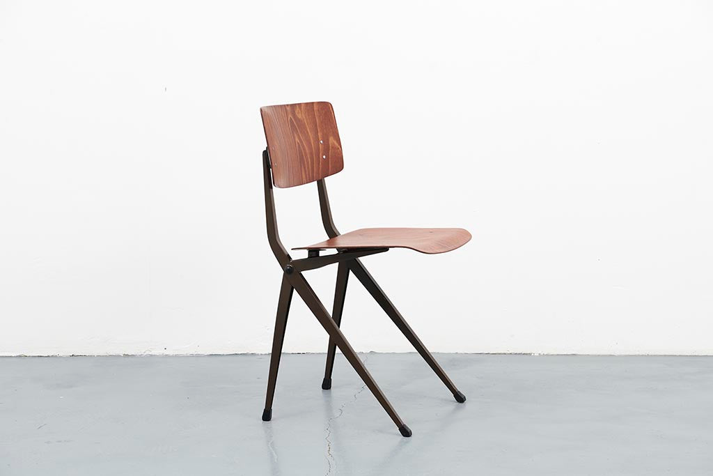 Chaise Marko S201 "Spinstoel" chêne / marron Cartel de Belleville