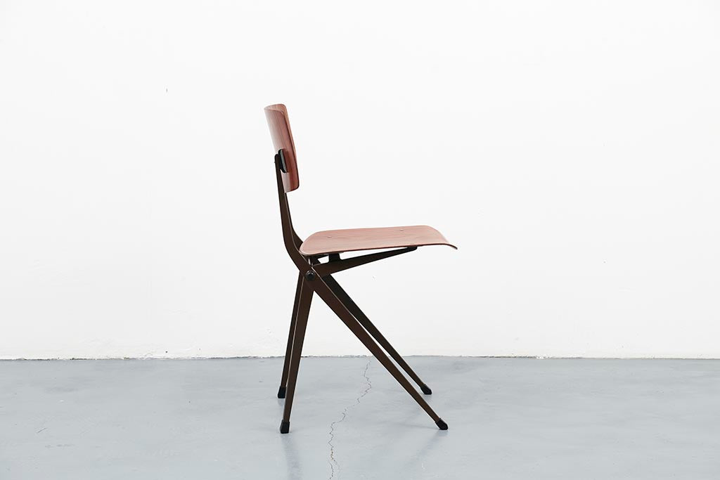 Chaise Marko S201 "Spinstoel" chêne / marron Cartel de Belleville