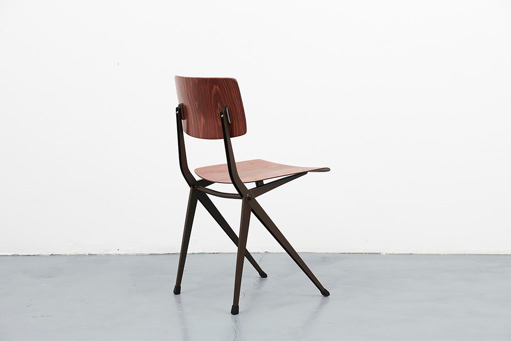 Chaise Marko S201 "Spinstoel" chêne / marron Cartel de Belleville