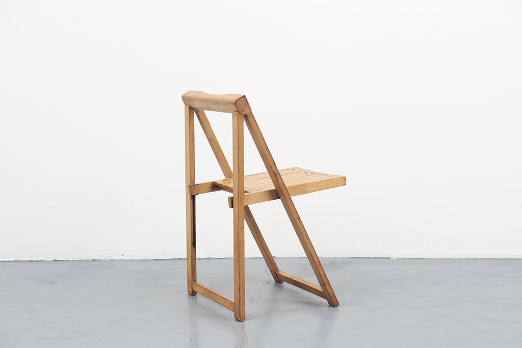 Chaise pliante vintage Aldo Jacober chêne