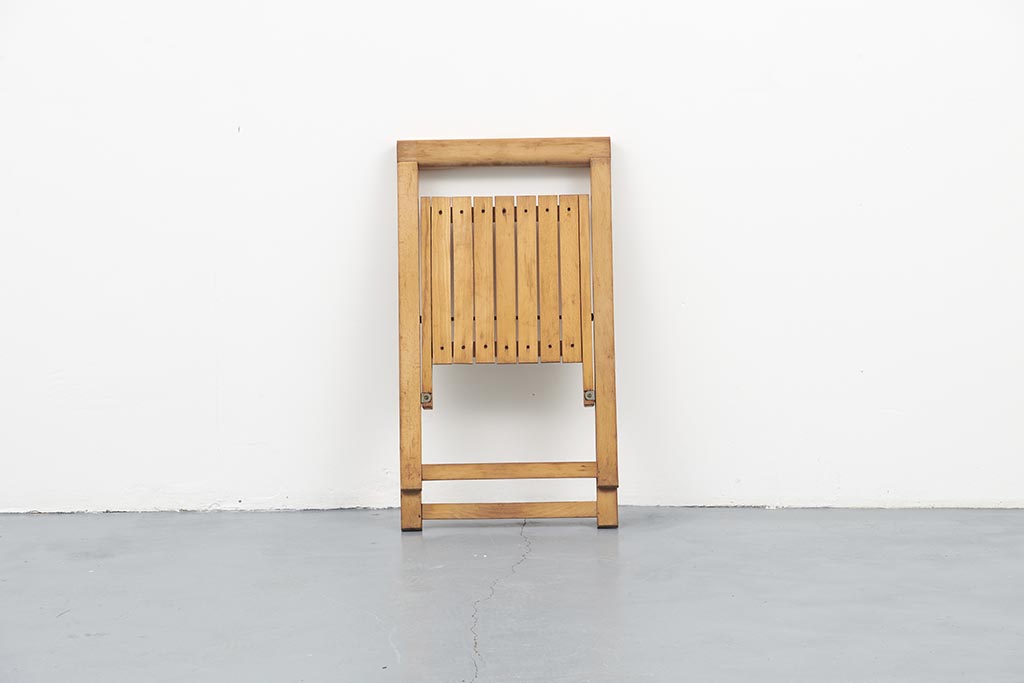 Chaise pliante vintage Aldo Jacober chêne