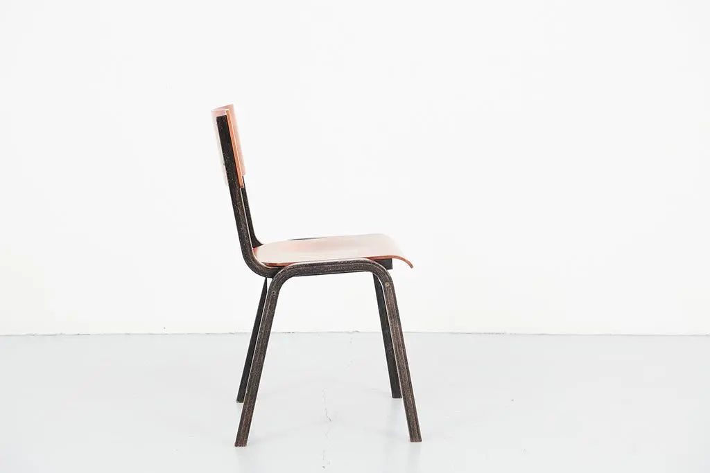 Chaise vintage Pagholz tout bois chêne et ébène Cartel de Belleville
