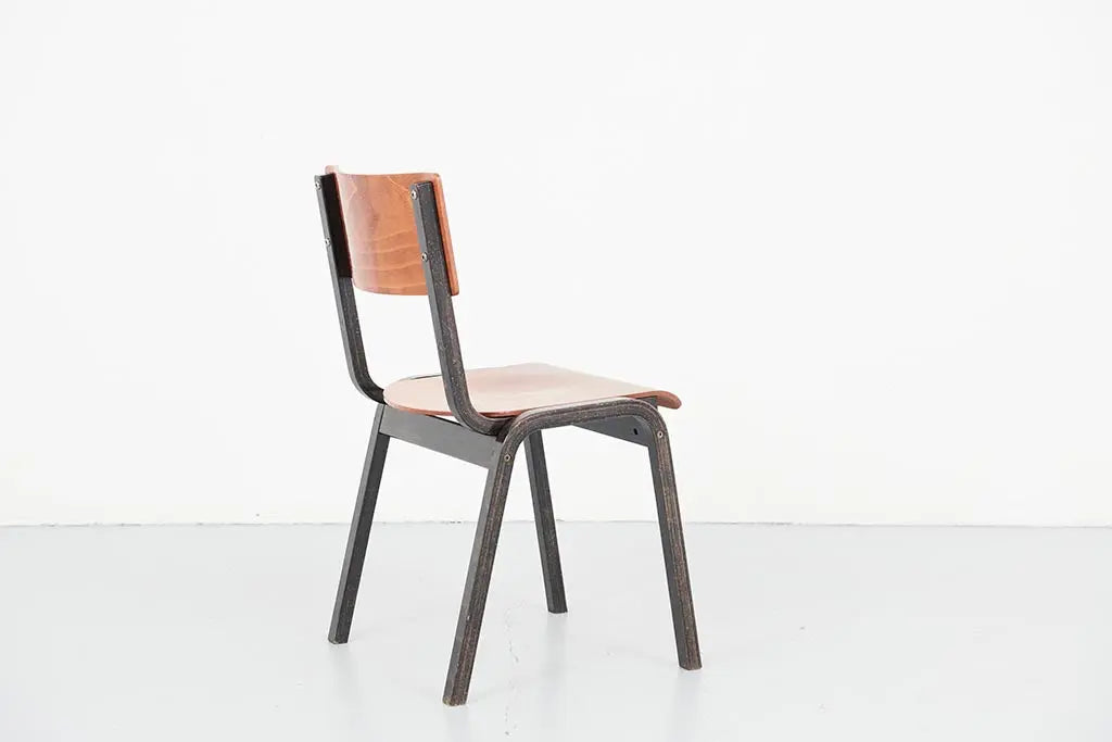 Chaise vintage Pagholz tout bois chêne et ébène Cartel de Belleville