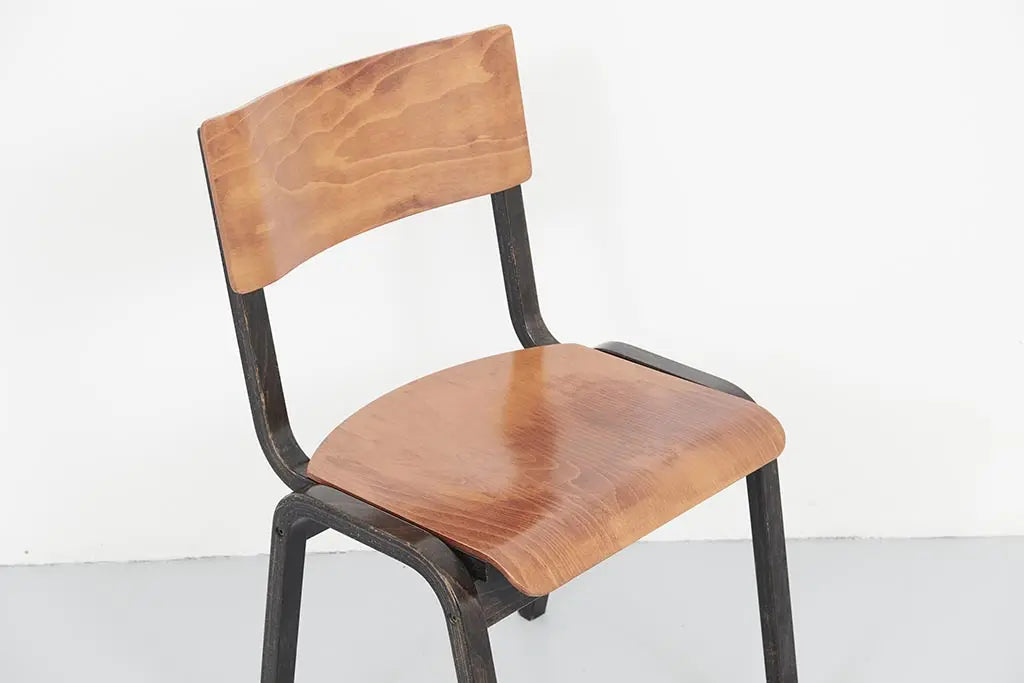 Chaise vintage Pagholz tout bois chêne et ébène Cartel de Belleville