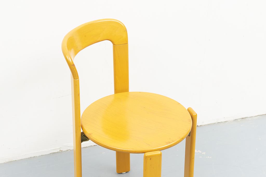 Chaise vintage Kusch+co Bruno Rey jaune Cartel de Belleville