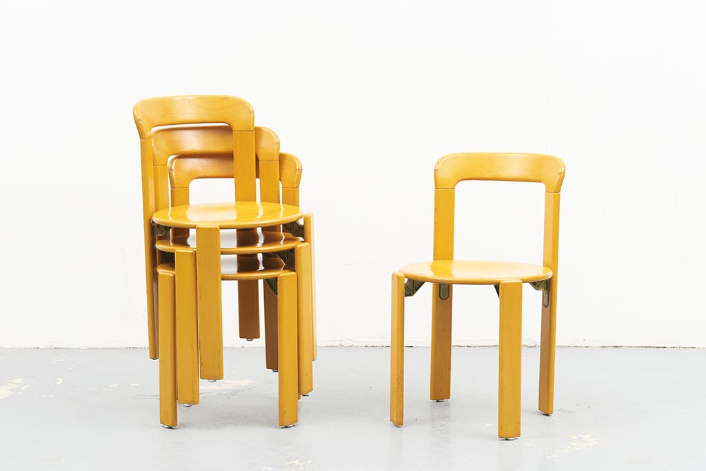 Chaise vintage Kusch+co Bruno Rey jaune