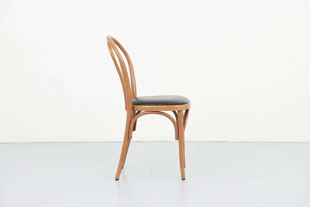 Chaise bistrot style Thonet chêne et noir Cartel de Belleville