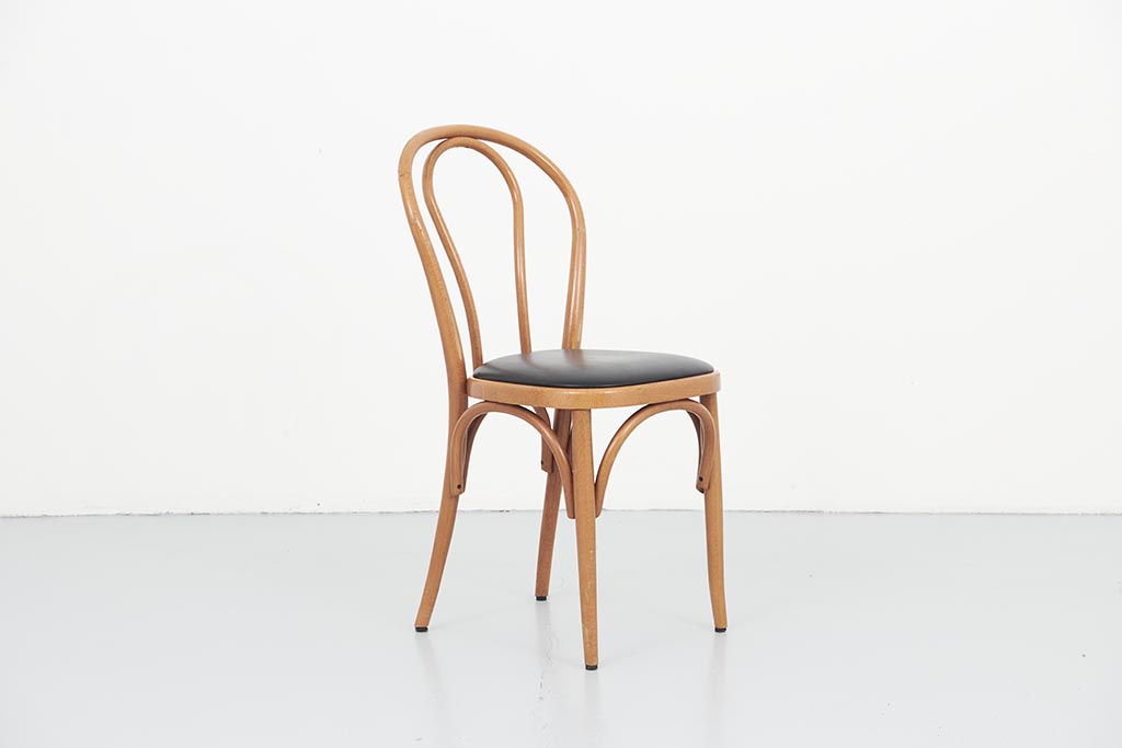 Chaise bistrot style Thonet chêne et noir