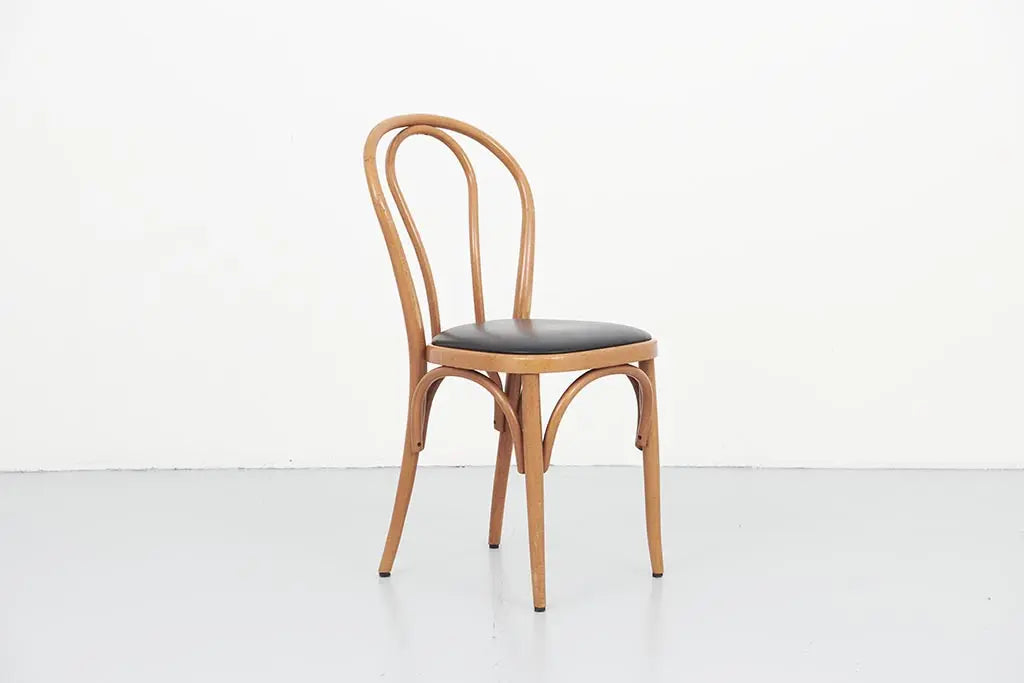 Chaise bistrot style Thonet chêne et noir Cartel de Belleville