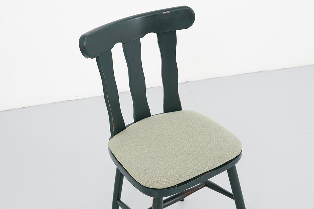Chaise bistrot verte et beige