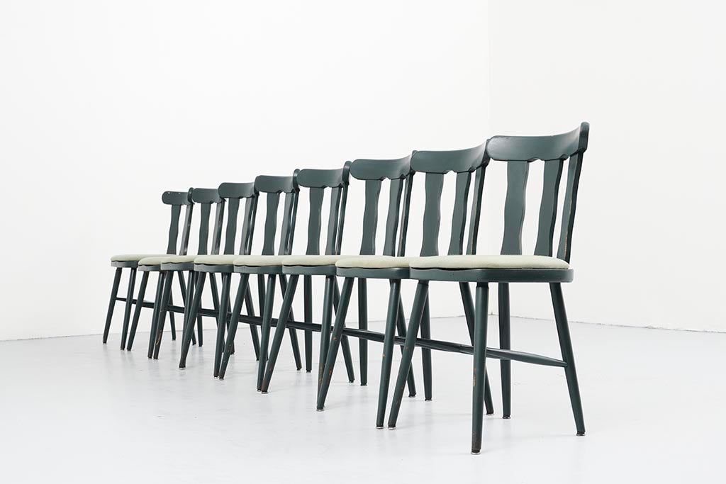 Chaise bistrot verte et beige